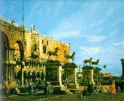 Canaletto Capriccio, The Horses of San Marco in the Piazzetta oil painting picture wholesale