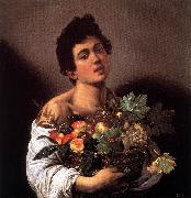 Caravaggio Boy with a Basket of Fruit f France oil painting reproduction