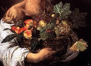Caravaggio Boy with a Basket of Fruit (detail) fg France oil painting artist