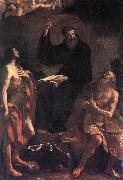 GUERCINO St Augustine, St John the Baptist and St Paul the Hermit hf France oil painting artist