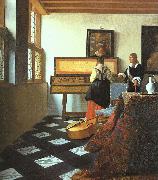 JanVermeer The Music Lesson-o oil painting picture wholesale