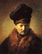 Rembrandt Bust of an Old Man in a Fur Cap France oil painting artist