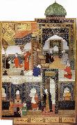 Bihzad A dervish begs to be admitted in the mosque oil painting