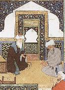 Bihzad A shaykh in the prayer niche of a mosque France oil painting artist