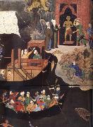 Bihzad Alexander or Sikandar annuls the magic of the malevolent idol at the entrance to the ocean painting