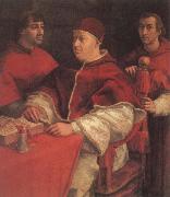 Raphael Portrait of Pope Leo X with Cardinals Guillo de Medici and Luigi de Rossi oil