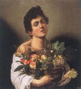 Caravaggio Boy with a Basket of Fruit France oil painting artist