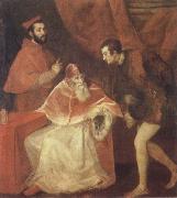 Titian Pope Paul III and his Cousins Alessandro and Ottavio Farneses of Youth oil painting on canvas