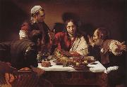 Caravaggio Maltiden in Emmaus painting