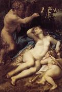 Correggio Venus, satyr and Cupido oil painting