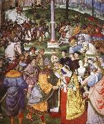 Pinturicchio Aeneas Piccolomini Introduces Eleonora of Portugal to Frederick III oil painting reproduction