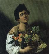 Caravaggio ung man med fruktkorg France oil painting artist