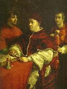 Raphael pope leo x with cardinals giulio de' painting