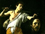 Caravaggio david med goliats huvud France oil painting artist