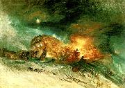 J.M.W.Turner messieurs les voyageurs on their return from italy in a snow drift upon mount tarrar France oil painting artist