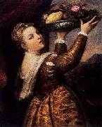 Titian Girl with a Platter of Fruit France oil painting artist