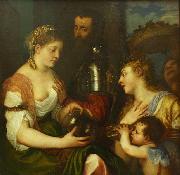 Titian Conjugal allegory  Louvre France oil painting artist