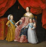 Anonymous Anna of Austria with her children France oil painting artist
