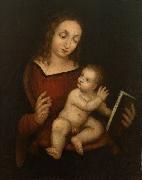 Anonymous Virgin Mary, reading, with the Child oil painting