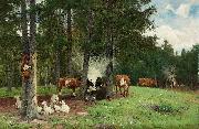 Arborelius Vallflicka med boskap oil painting on canvas