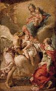 Gandolfi,Gaetano St Giustina and the Guardian Angel Commending the Soul of an Infant to the Madonna and Child France oil painting artist