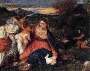 Titian Die Madonna mit dem Kaninchen oil