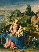Anonymous Virgin and Child in a Landscape oil painting