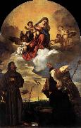 Titian Madonna in Glory with the Christ Child and Sts Francis and Alvise with the Donor France oil painting artist