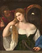 Titian Woman with a Mirror France oil painting artist