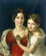 riesener portrait of a mother and daughter oil painting on canvas