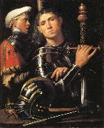Giorgione Portrait of a Man in Armor with His Page oil painting on canvas