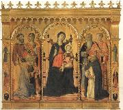 Vecchietta Madonna and Child Enthroned with SS.Bartholomew,James,Eligius,Andrew,Lawrence and Dominic France oil painting artist