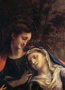 Correggio Deposition,details oil painting