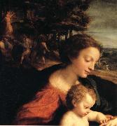 Correggio Wedding of Saint Catherine,details oil painting on canvas