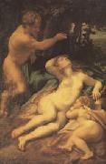 Correggio Venus,Satyr and Cupid (mk05) oil