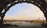 Canaletto Panorama di Londra attraverso un arcata del ponte di Westminster (mk21) oil painting picture wholesale