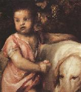 Titian The Child with the dogs (mk33) France oil painting reproduction