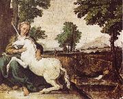Domenichino The Maiden and the Unicorn oil painting on canvas