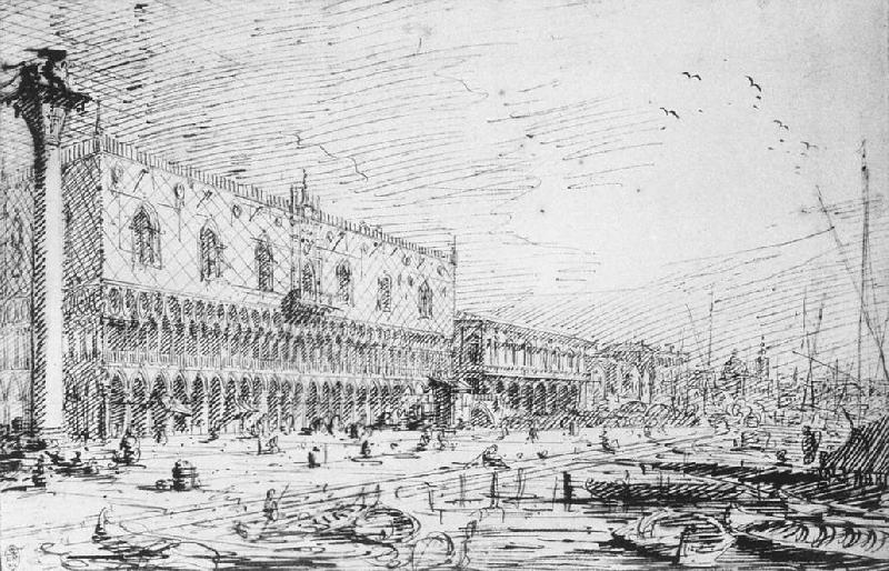 Canaletto Venice: Riva degli Schiavoni ff France oil painting art