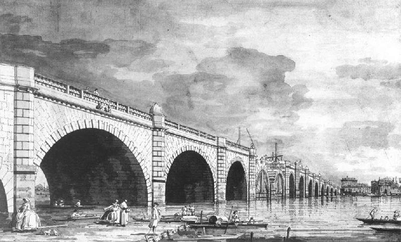 Canaletto London: Westminster Bridge under Repair vv oil painting picture