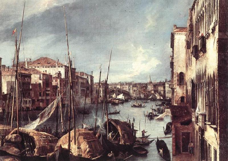 Canaletto The Grand Canal with the Rialto Bridge in the Background (detail) France oil painting art