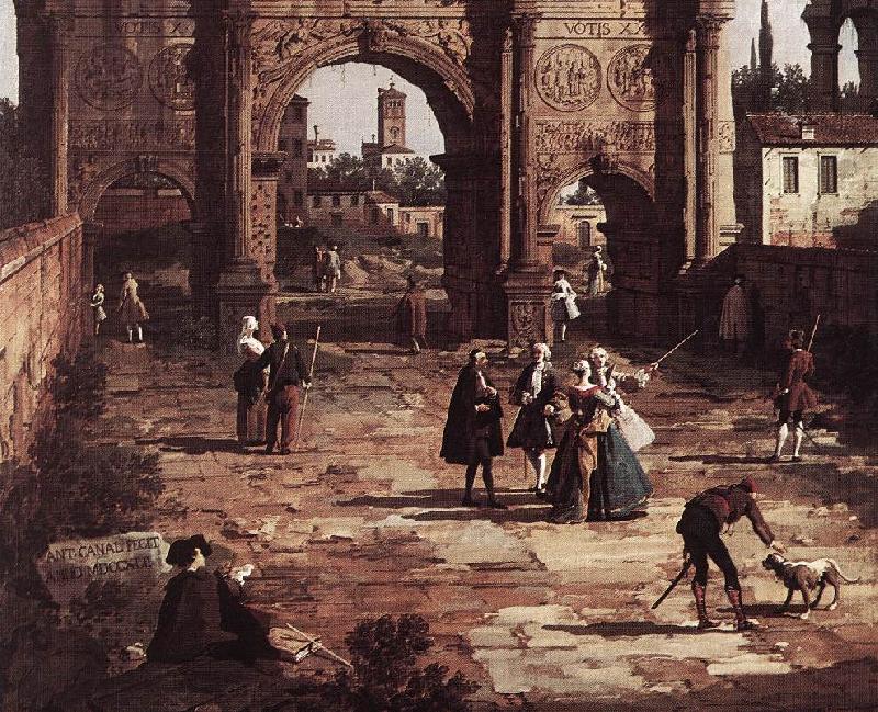 Canaletto Rome: The Arch of Constantine (detail) fd France oil painting art