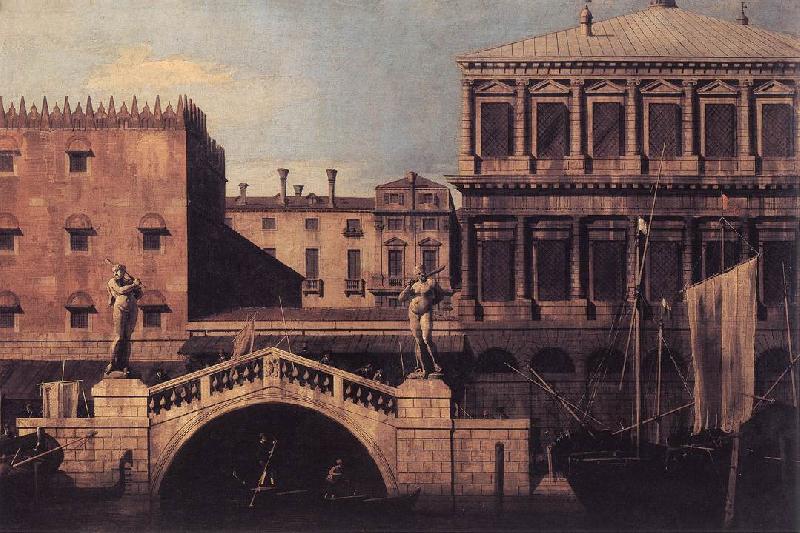 Canaletto Capriccio: The Ponte della Pescaria and Buildings on the Quay d oil painting image