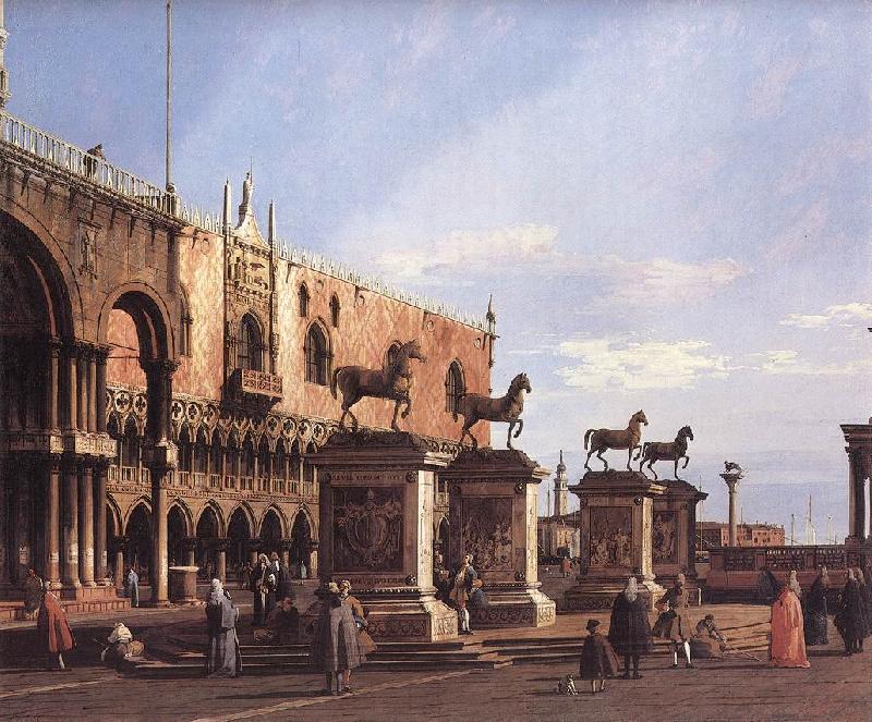 Canaletto Capriccio: The Horses of San Marco in the Piazzetta France oil painting art
