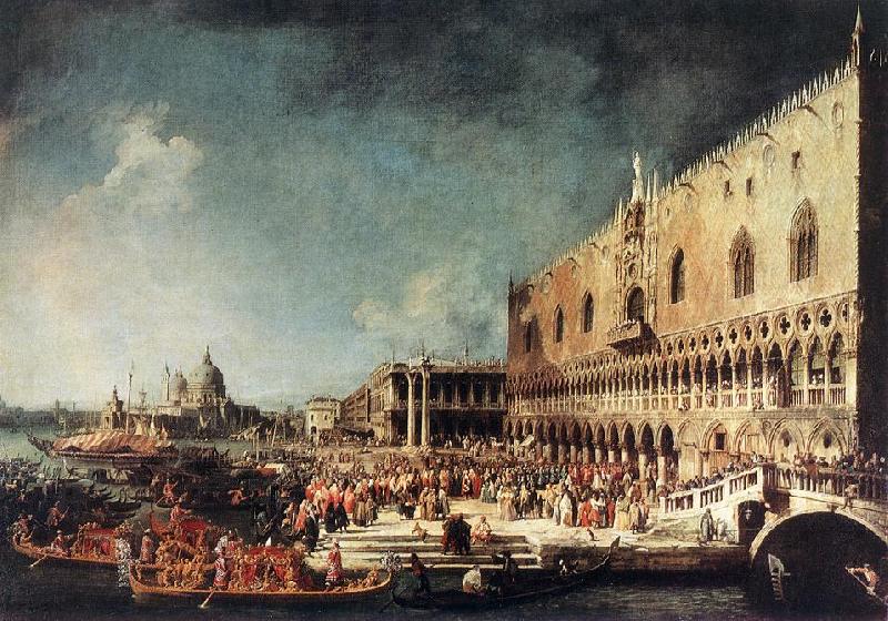 Canaletto Arrival of the French Ambassador in Venice d France oil painting art