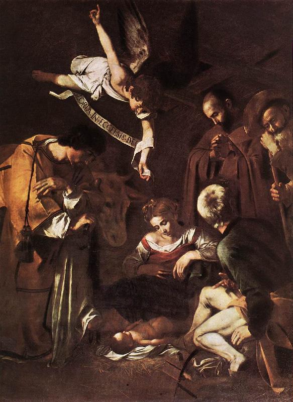 Caravaggio Nativity with St Francis and St Lawrence fdg oil painting image