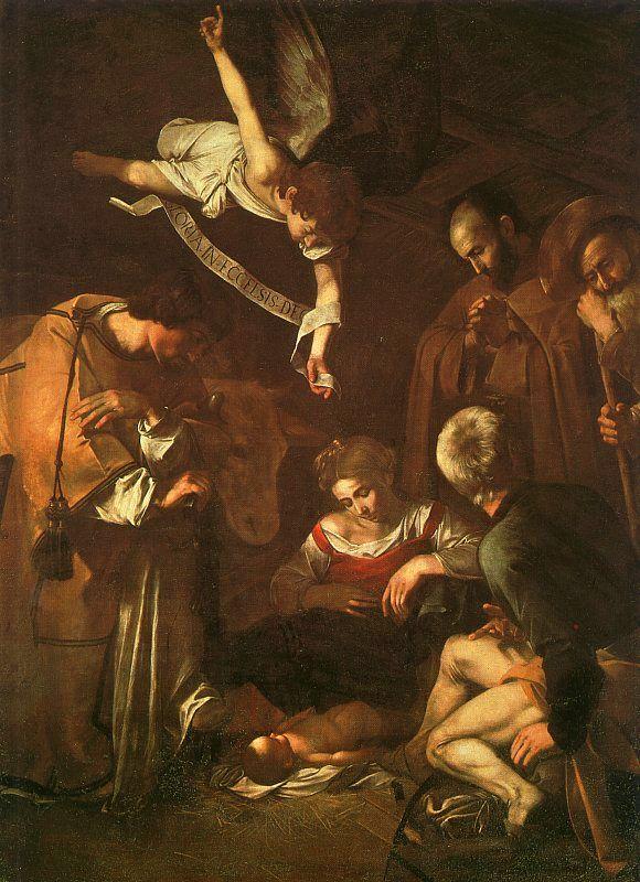 Caravaggio The Nativity with Saints Francis and Lawrence oil painting picture