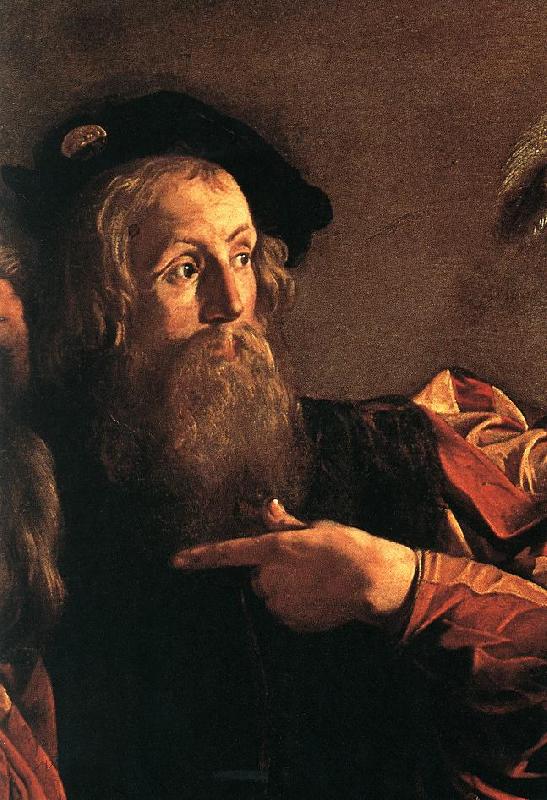 Caravaggio The Calling of Saint Matthew (detail) fg oil painting image