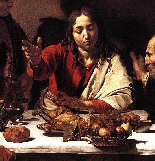 Caravaggio Supper at Emmaus (detail) fg France oil painting art
