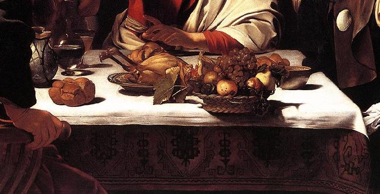 Caravaggio Supper at Emmaus (detail) fdg France oil painting art